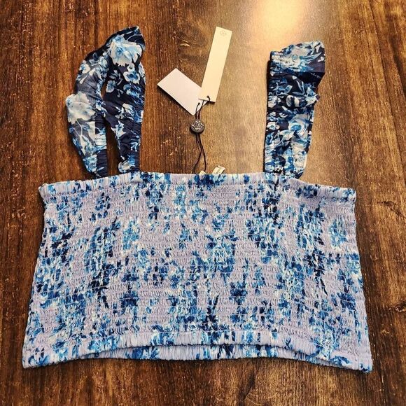 Nanette Lepore Suzie Blue floral crop - Picture 3 of 6